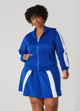 Plus Size Stripe Trimmed Track Jacket