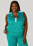 Plus Size Stripe Trimmed Track Vest