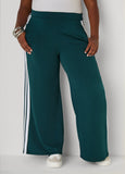 Wide Leg Striped Track Pants