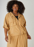 Hooded Drawstring Cargo Jacket