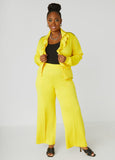 Plus Size Pintucked High Waist Track Pants