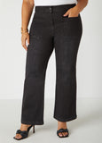 Plus Size Patch Pocket Flared Jeans
