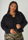Plus Size Classic Stretch Denim Jacket