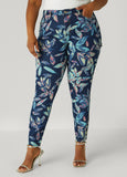 Leaf Print Skinny Jeans