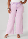 Plus Size Stonewash High Rise Wide Leg Jeans