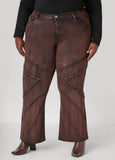 Plus Size High Rise Seamed Flared Jeans