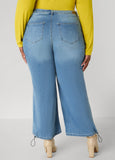 Drawstring Wide Leg Jeans