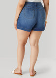 Mid Rise Denim Shorts