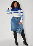 Stretch Denim Pencil Skirt