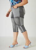 Frayed Patchwork Denim Capris