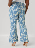 Butterfly Print Flared Jeans