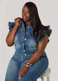 Zipper Trimmed Denim Jacket