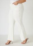 High Rise Studded Flared Jeans