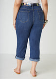 Scarf Belt Stretch Denim Capris