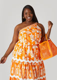 Plus Size One Shoulder Floral Top