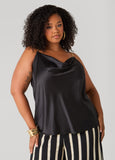 Plus Size Chain Trimmed Satin Cami