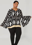 Plus Size Bell Sleeved Printed Blouse
