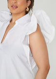 Ruffled Stretch Cotton Shirt