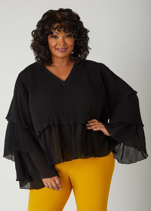 Tiered Pleated Blouse