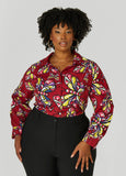 Plus Size Butterfly Print Shirt
