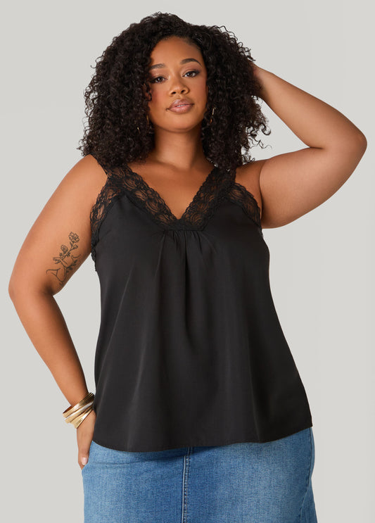 Plus size Lace Trimmed Cami
