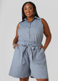 Plus Size Cotton And Linen Blend Shirt