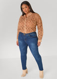 Floral Applique Mesh Shirt