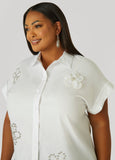 Floral Embellished Poplin Shirt