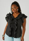 Ruffled Cotton Blouse
