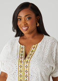 Embroidered Eyelet Top