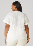 Embroidered Eyelet Top