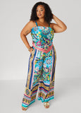 Shirred Scarf Satin Top