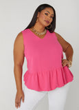 Plus Size Textured Flounced Blouse