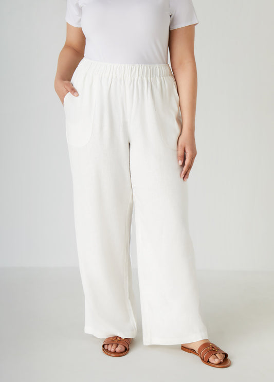 High Rise Linen Blend Pants