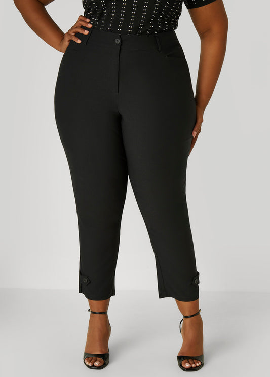 Plus Size Millennium Tab Detail Ankle Pants