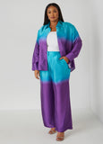 Plus Size Ombre Satin Wide Leg Pants