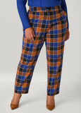 Plus Size Plaid Tapered Trousers