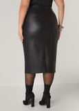 Midi Faux Leather Skirt