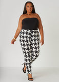 Plus Size Houndstooth Leggings