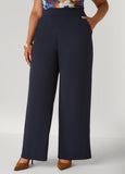 High Rise Crepe Wide Leg Pants