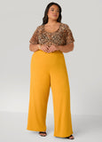 High Rise Crepe Wide Leg Pants