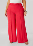 Seamed Textured Wide Leg Pants