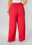 Seamed Textured Wide Leg Pants