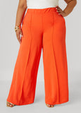 Seamed Textured Wide Leg Pants