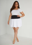 Two Tone Mini Bubble Skirt