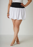 Plus Size Two Tone Mini Bubble Skirt