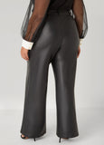 Pintucked Faux Leather Pants