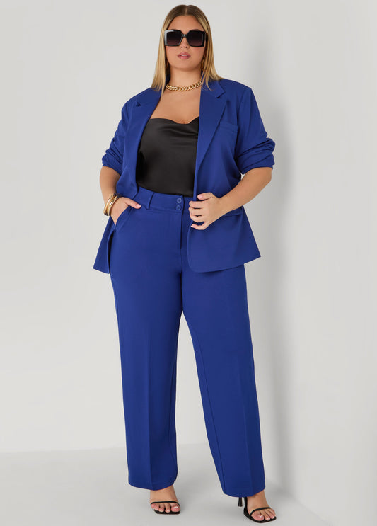 Plus Size Ponte High Waist Trousers