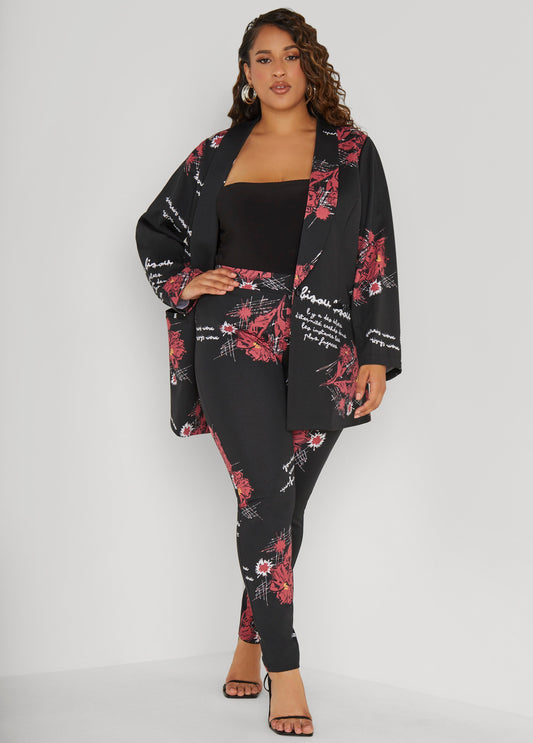 Plus Size Printed Ponte Leggings