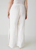 Embroidered Linen Blend Pants